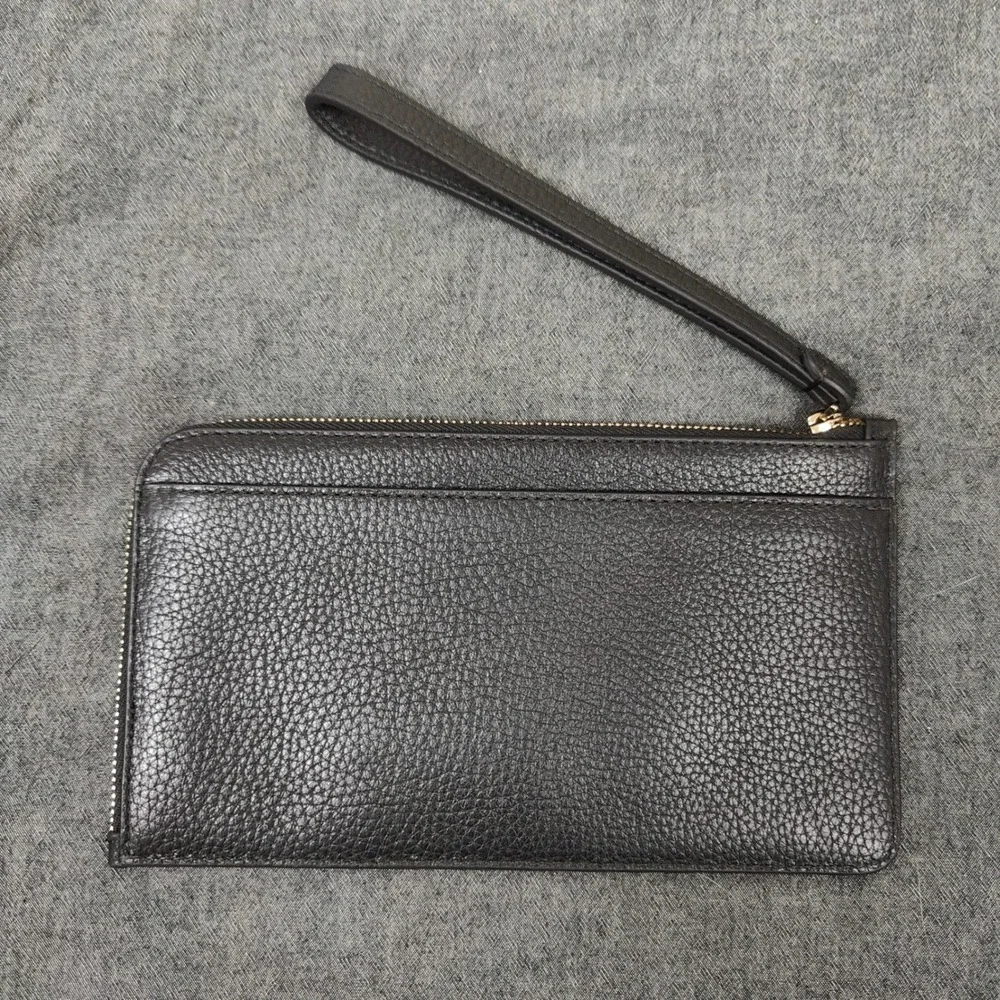 Kate Spade Lucy Wristlet Women‎ Medium Black Pebbled Leather Clutch Preppy